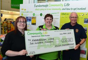 Green Token Cheque Presentation in Asda Farnborough